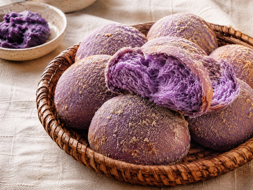 Ube pandesal, pains philippins violets moelleux