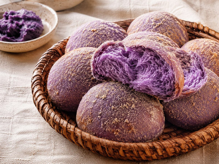 Ube pandesal, pains philippins violets moelleux