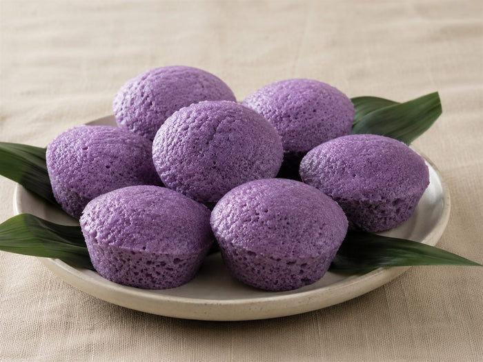 Ube puto, gâteaux de riz vapeur violets