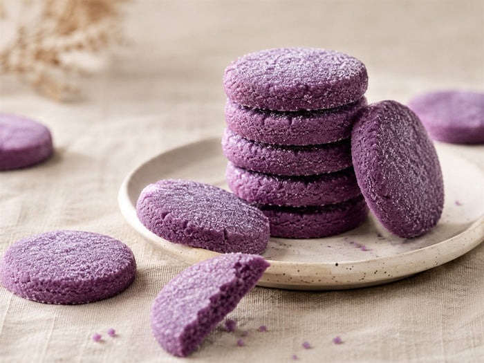 Sablés à l'ube violets, texture friable